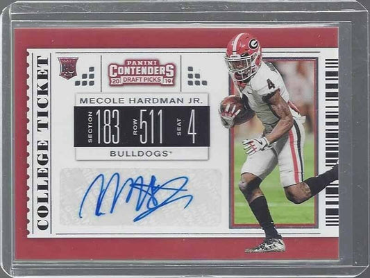 MECOLE HARDMAN 2019 CONTENDERS GEORGIA ROOKIE TICKET AUTO RC #278