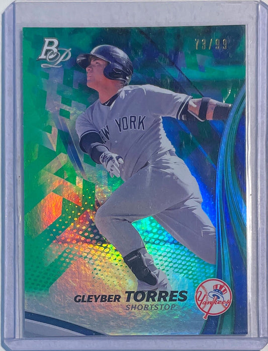 GLEYBER TORRES 2017 BOWMAN PLATINUM PROSPECT GREEN #D 73/99