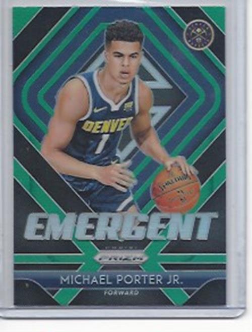 MICHAEL PORTER JR. 2018-19 PANINI PRIZM GREEN PRIZM EMERGENT RC #14