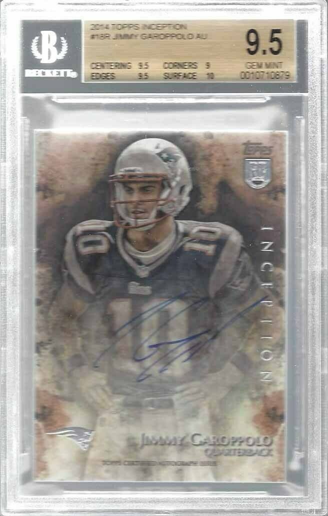 JIMMY GAROPPOLO 2014 TOPPS INCEPTION ON CARD ROOKIE AUTO RC BGS 9.5 10 AU POP 3