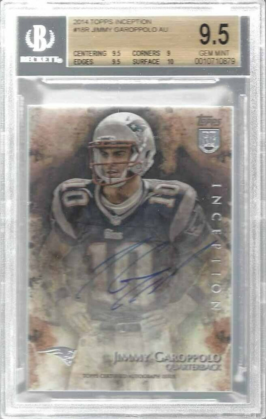 JIMMY GAROPPOLO 2014 TOPPS INCEPTION ON CARD ROOKIE AUTO RC BGS 9.5 10 AU POP 3
