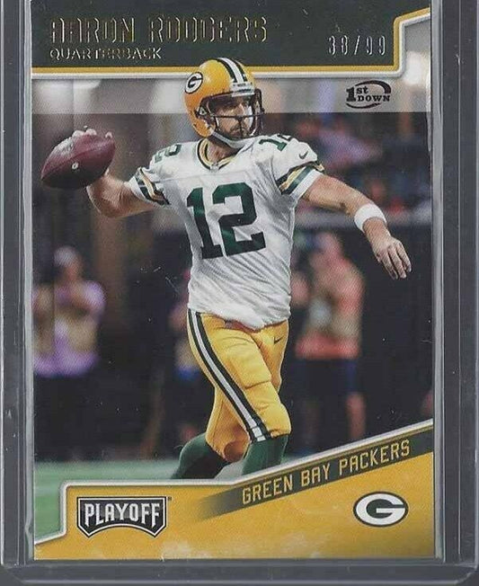 AARON RODGERS 2018 PANINI PLAYOFF FIRST 1ST DOWN #D 38/99