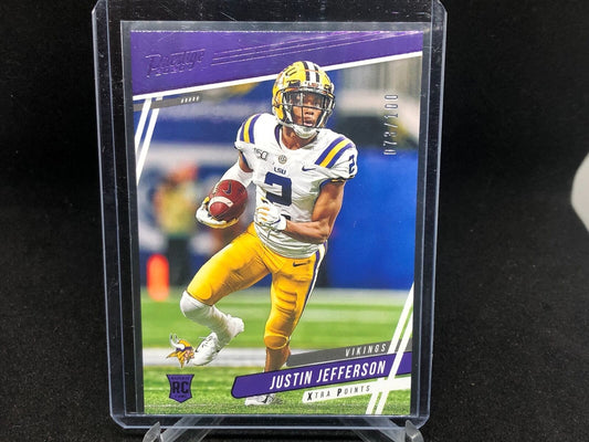 JUSTIN JEFFERSON 2020 PRESTIGE PURPLE RC #’D 73/100