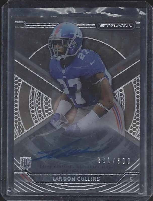 LANDON COLLINS 2015 TOPPS STRATA GIANTS ON CARD ROOKIE AUTO RC #D 391/800