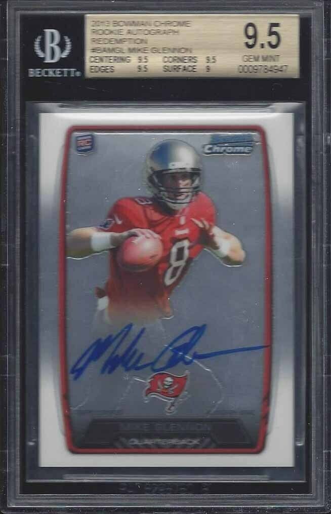 MIKE GLENNON 2013 BOWMAN CHROME NFL REDEMPTION SP AUTO RC /25 BGS 9.5 10 POP 2