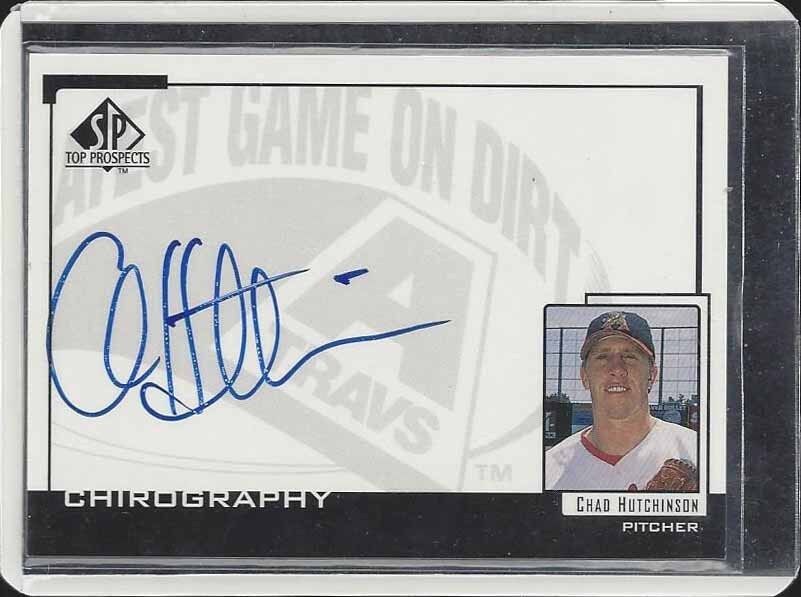 CHAD HUTCHINSON 1999 SP TOP PROSPECTS ON CARD CHIROGRAPHY PROSPECT AUTO