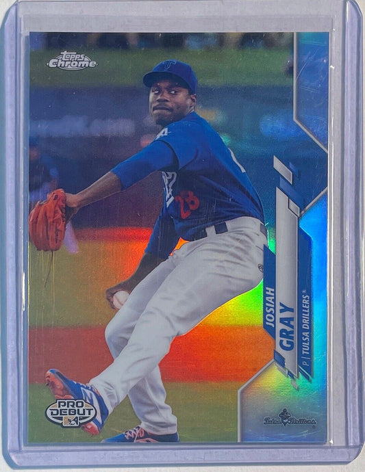 JOSIAH GRAY 2020 TOPPS PRO DEBUT PROSPECT SILVER CHROME REFRACTOR #D 76/99