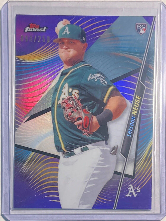SHELDON NEUSE 2020 TOPPS FINEST PURPLE REFRACTOR ROOKIE RC #D 093/250
