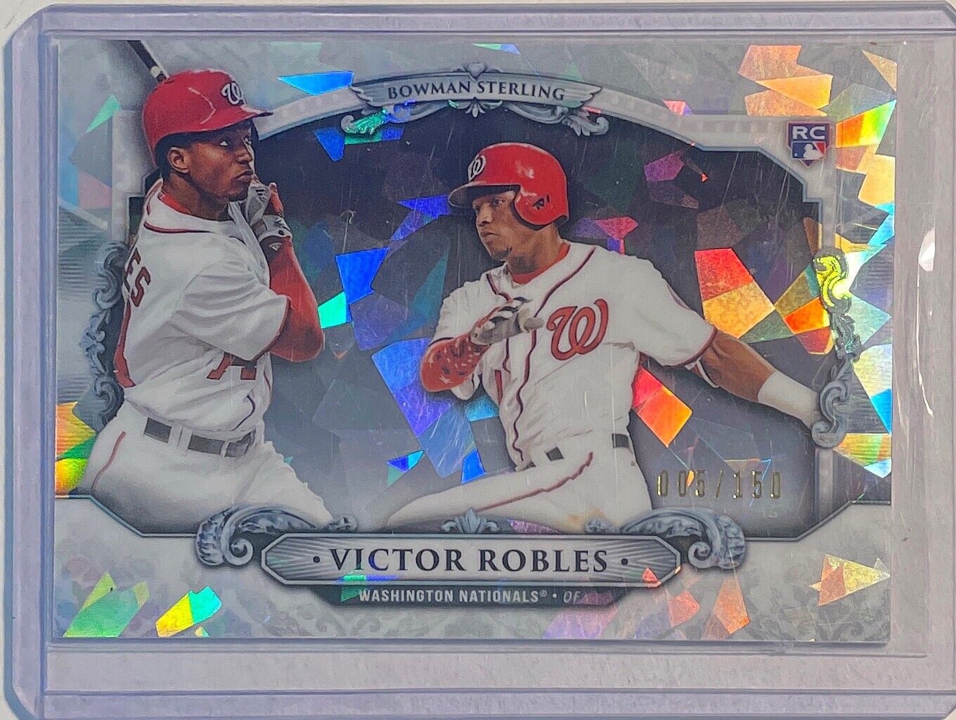 VICTOR ROBLES 2018 BOWMAN STERLING ATOMIC REFRACTOR ROOKIE RC #D 005/150