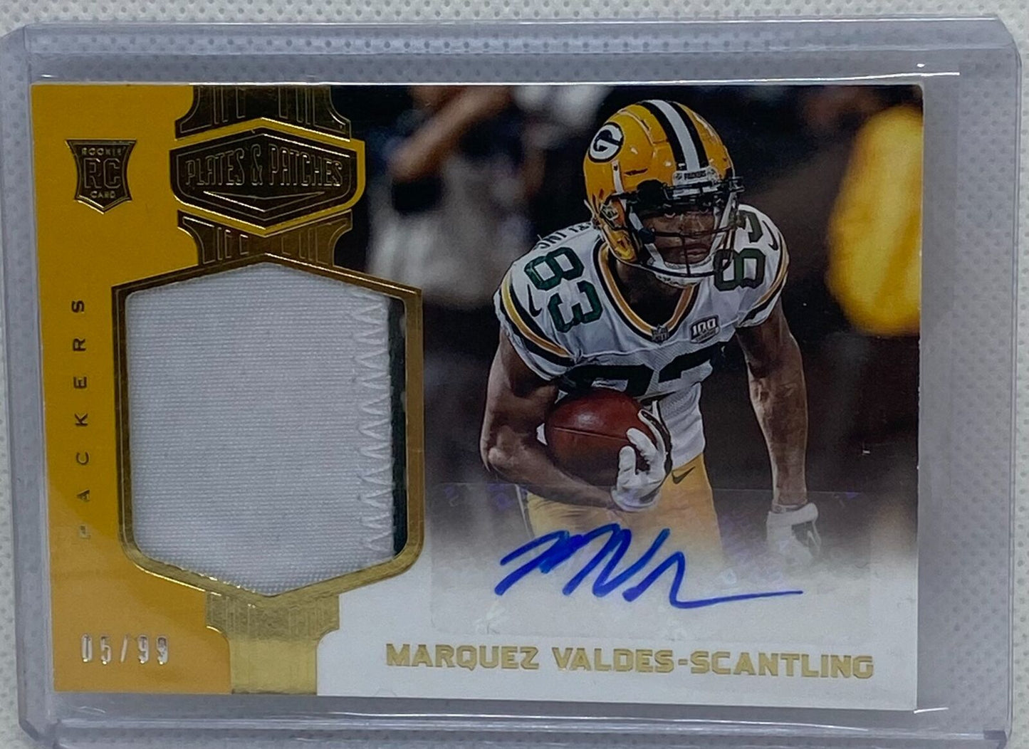 MARQUEZ VALDES-SCANTLING 2018 PANINI PLATES AND PATCHES RPA PATCH AUTO RC #D /99