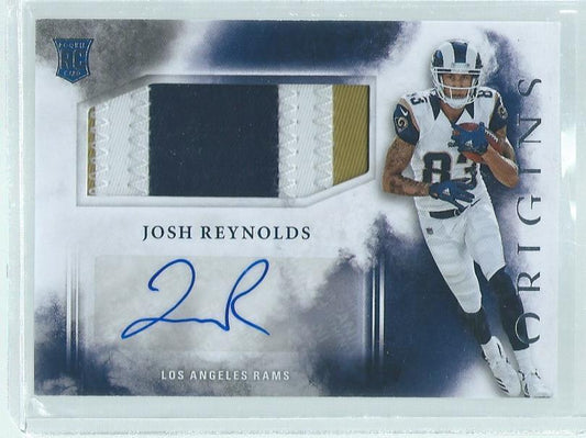 JOSH REYNOLDS 2017 PANINI ORIGINS 3 COLOR PATCH AUTO RC #140