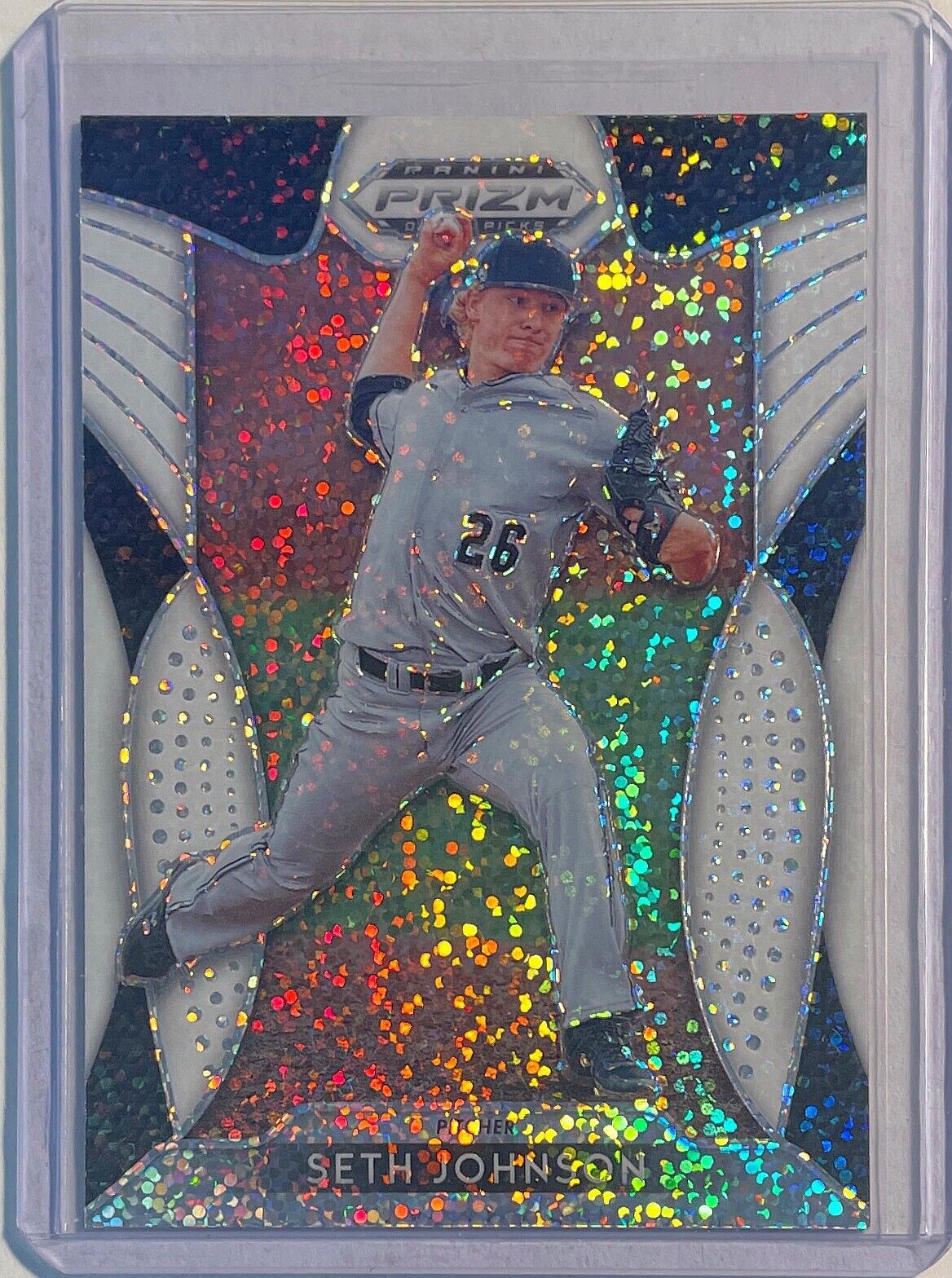SETH JOHNSON 2019 PANINI PRIZM DRAFT PICKS PROSPECT WHITE SPARKLE PRIZM #38