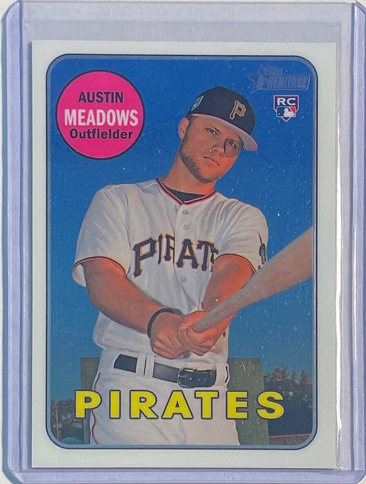 AUSTIN MEADOWS 2018 TOPPS HERITAGE CHROME ROOKIE RC #D 067/999