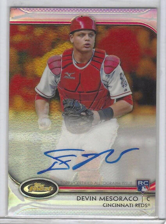 DEVIN MESORACO 2012 TOPPS FINEST ORANGE REFRACTOR ROOKIE AUTO RC #D 14/50