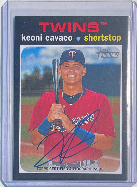 KEONI CAVACO 2020 TOPPS HERITAGE MINORS PROSPECT ON CARD AUTO #ROA-KC