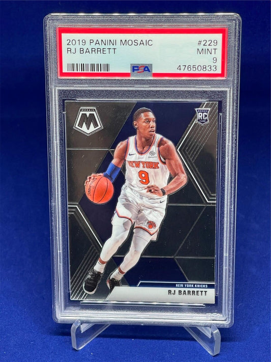 RJ BARRETT 2019-20 PANINI MOSAIC ROOKIE RC #229 PSA 9