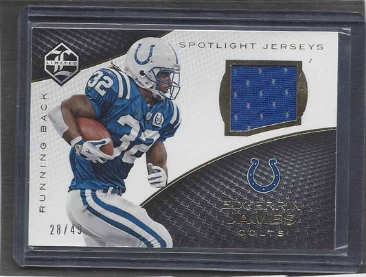 EDGERRIN JAMES 2016 LIMITED SPOTLIGHT JERSEYS COLTS GAME USED JERSEY #D /49