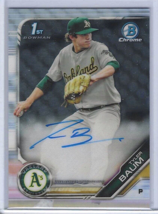 TYLER BAUM 2019 BOWMAN CHROME 1ST PROSPECT ON CARD AUTO #CDA-TB