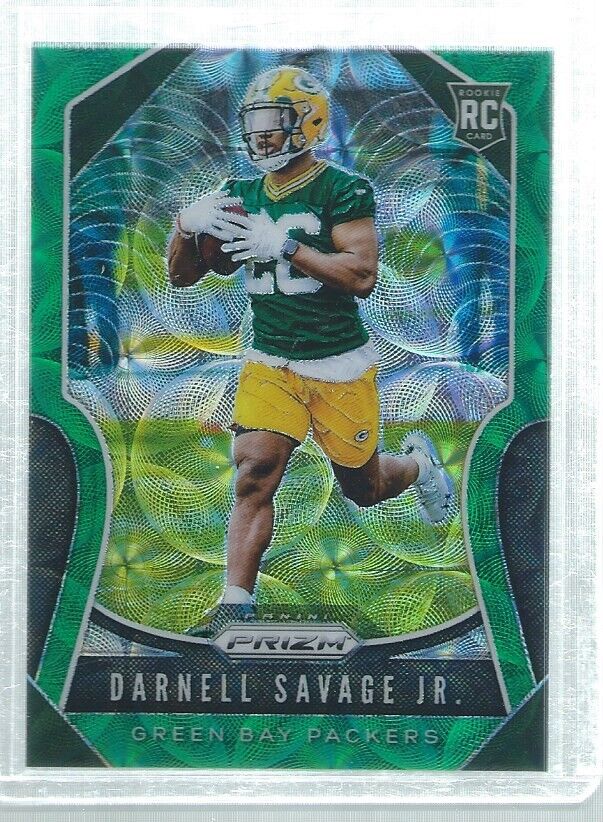 DARNELL SAVAGE JR 2019 PANINI PRIZM GREEN SCOPE PRIZMS ROOKIE RC #D 57/75