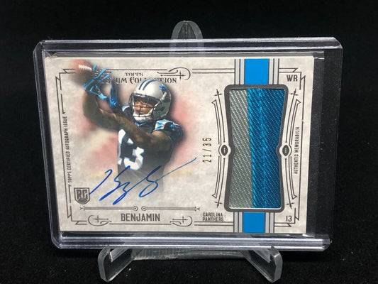 KELVIN BENJAMIN 2014 TOPPS MUSEUM 2 CLR JUMBO PATCH ON CARD AUTO RC #D 21/35