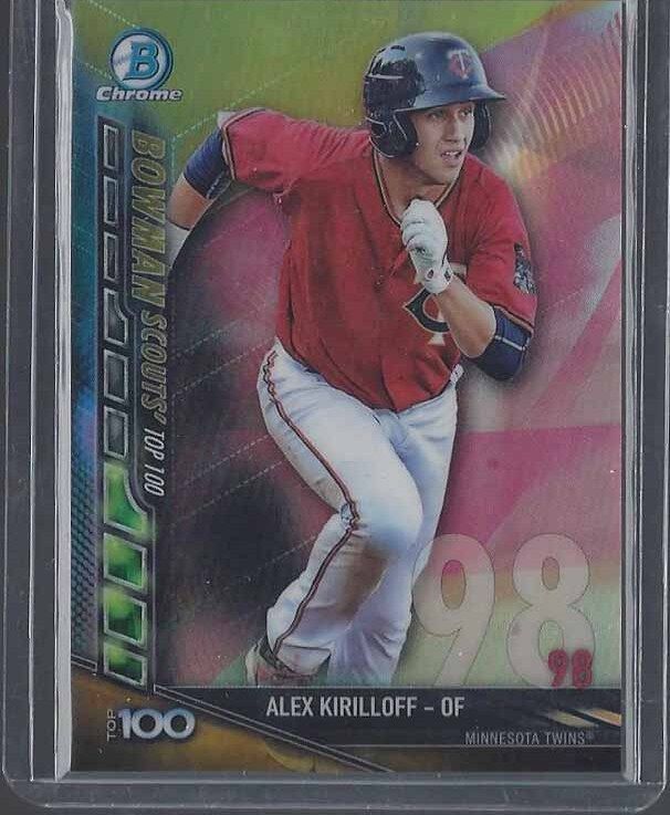 ALEX KIRILOFF 2017 BOWMAN CHROME SCOUTS TOP 100 PROSPECT GOLD REFRACTOR #D 21/50