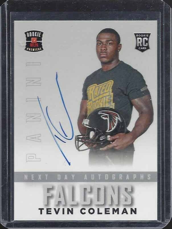 TEVIN COLEMAN 2015 PANINI NEXT DAY AUTOGRAPHS ON CARD FALCONS ROOKIE AUTO RC