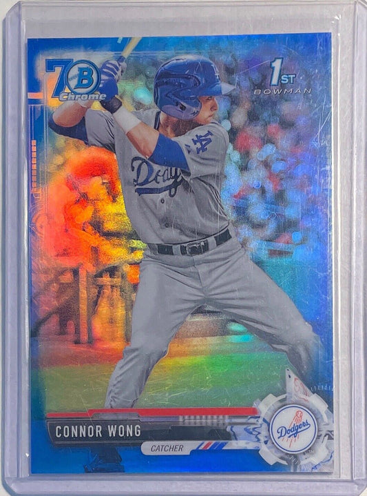 CONNOR WONG 2017 BOWMAN CHROME 70TH 1ST PROSPECT BLUE REFRACTOR #D 005/200