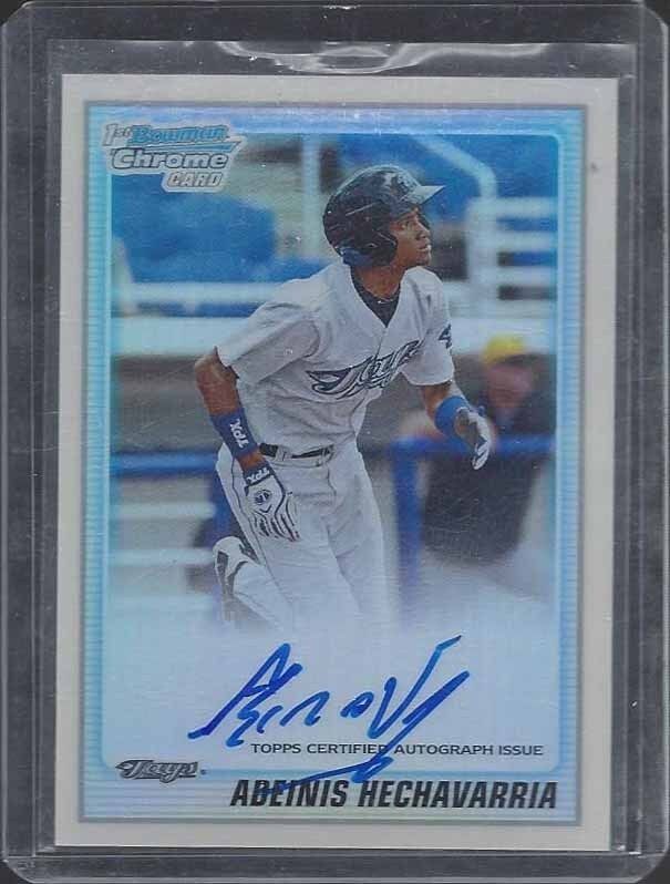 ADEINIS HECHAVARRIA 2010 BOWMAN CHROME PROSPECTS REFRACTOR ON CARD AUTO #D /500