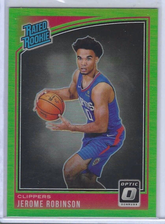 JEROME ROBINSON 2018-19 DONRUSS OPTIC LIME GREEN HOLO RATED ROOKIE RC #D 139/149