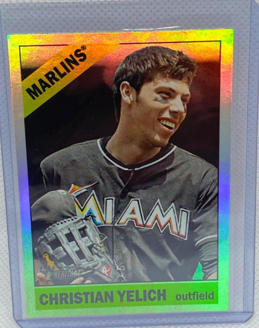 CHRISTIAN YELICH 2015 TOPPS HERITAGE SILVER FOIL #THC-486