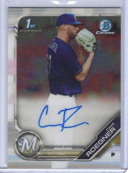 CAM ROEGNER 2019 BOWMAN CHROME 1ST PROSPECT ON CARD AUTO #CPA-CR