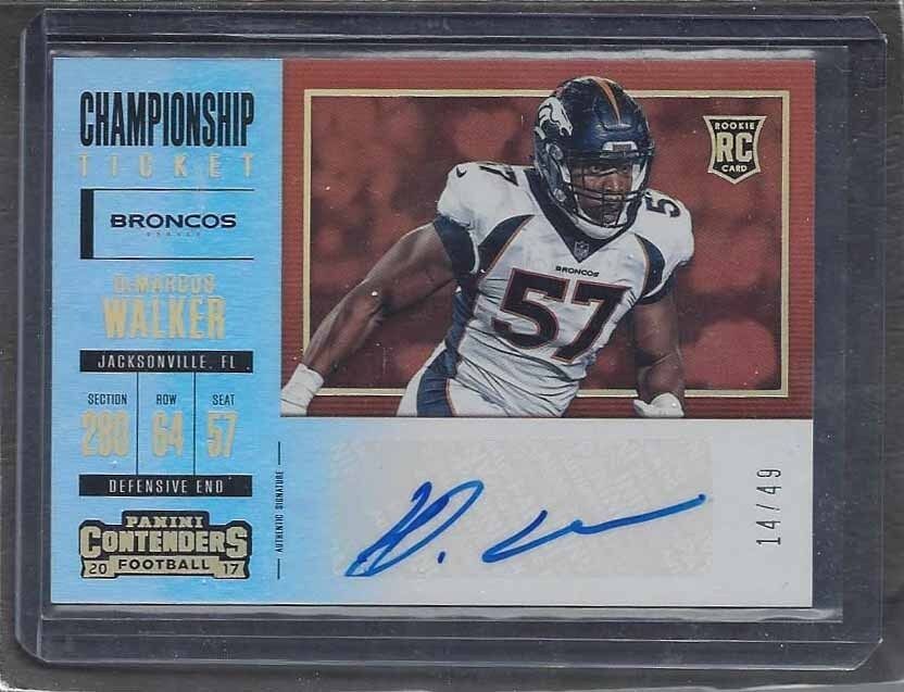 DEMARCUS WALKER 2017 CONTENDERS CHAMPIONSHIP TICKET VARIATION AUTO RC #D 14/49