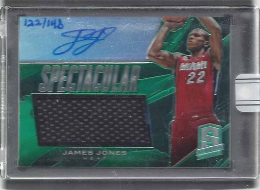 JAMES JONES 2016 PANINI REPLAY SPECTRA SPECTACULAR GREEN JERSEY AUTO #D 122/148