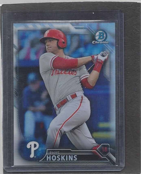 RHYS HOSKINS 2016 BOWMAN DRAFT CHROME PHILLIES PROSPECT REFRACTOR #186
