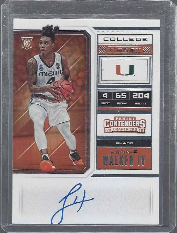 LONNIE WALKER 2018 PANINI CONTENDERS ON CARD COLLEGE TICKET AUTO RC #63