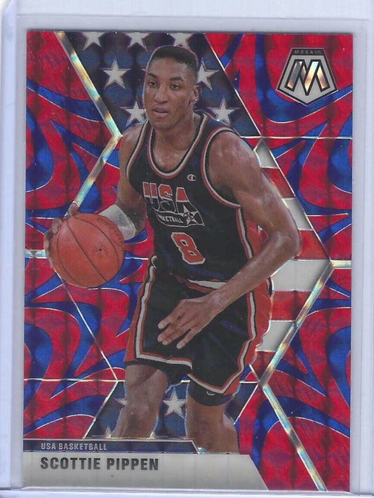 SCOTTIE PIPPEN 2019-20 PANINI MOSAIC BLUE REACTIVE PRIZM #256