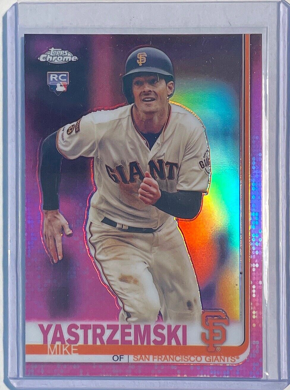 MIKE YASTRZEMSKI 2019 TOPPS CHROME PINK REFRACTOR ROOKIE RC #49