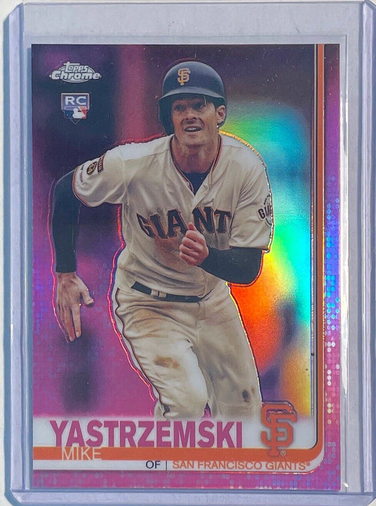 MIKE YASTRZEMSKI 2019 TOPPS CHROME PINK REFRACTOR ROOKIE RC #49