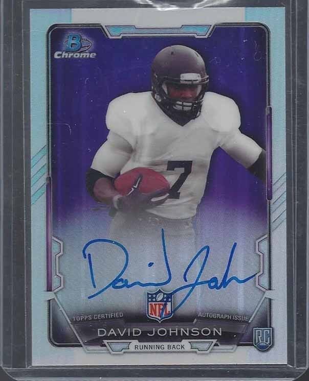 DAVID JOHNSON 2015 BOWMAN CHROME REFRACTOR ON CARD ROOKIE AUTO RC