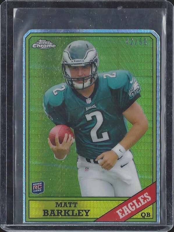 MATT BARKLEY 2013 TOPPS CHROME RETRO PRISM DIE CUT ROOKIE REFRACTOR RC #D 42/50