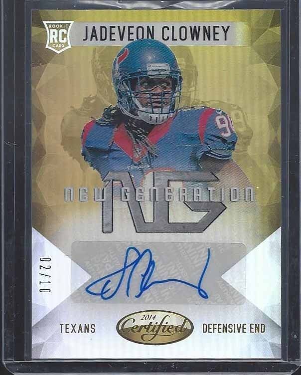 JADEVEON CLOWNEY 2014 CERTIFIED GOLD NEW GENERATION ROOKIE AUTO RC #D 2/10