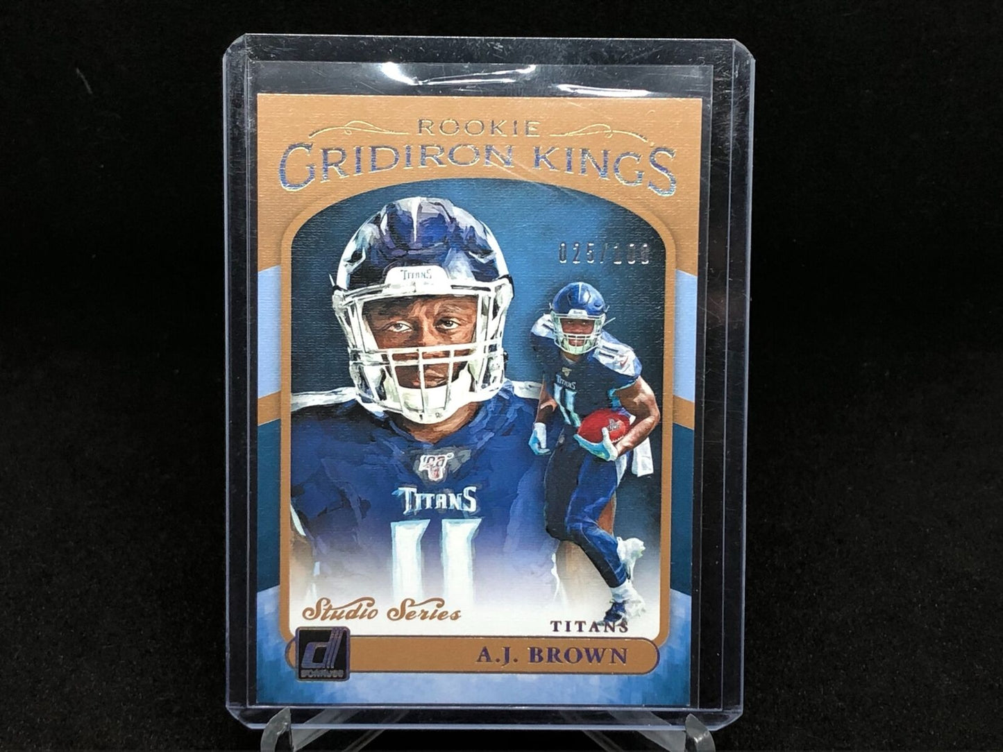 AJ BROWN 2019 DONRUSS ROOKIE GRIDIRON KINGS BRONZE STUDIO SERIES RC #’D 25/100