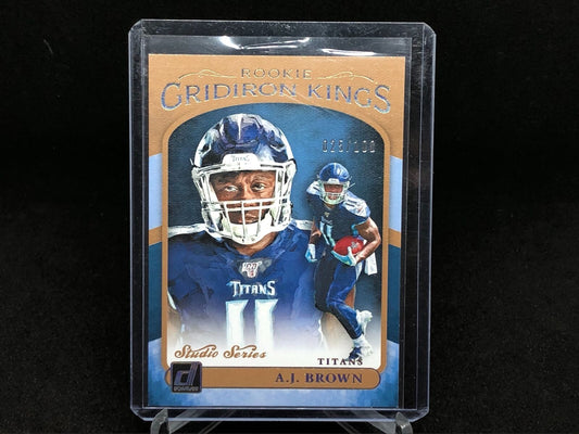 AJ BROWN 2019 DONRUSS ROOKIE GRIDIRON KINGS BRONZE STUDIO SERIES RC #’D 25/100
