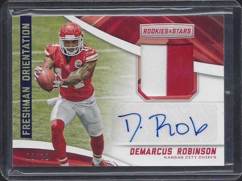 DEMARCUS ROBINSON 2016 ROOKIES & STARS FRESHMAN ORIENTATION PATCH AUTO RC #D /10