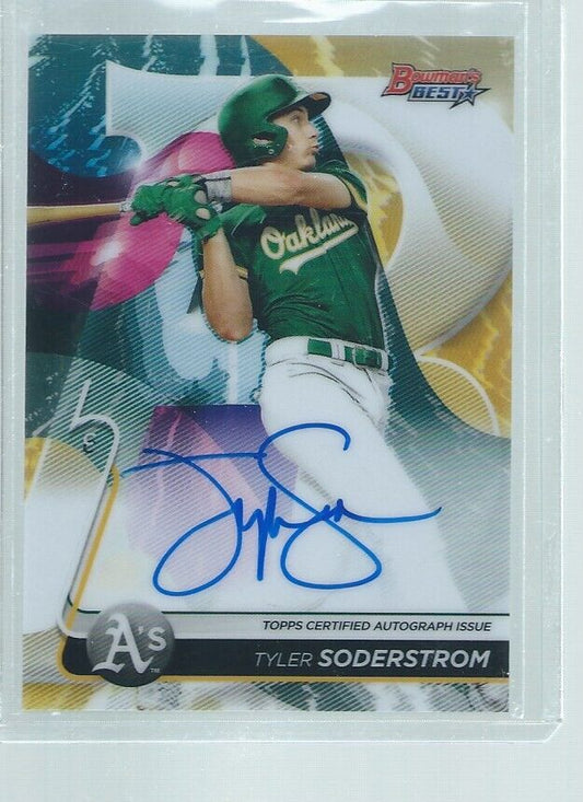 TYLER SODERSTROM 2020 BOWMAN'S BEST ON CARD AUTO PROSPECT