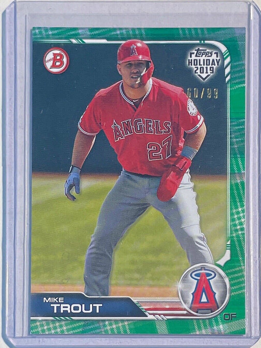 MIKE TROUT 2019 BOWMAN HOLIDAY 2019 GREEN #D 60/99