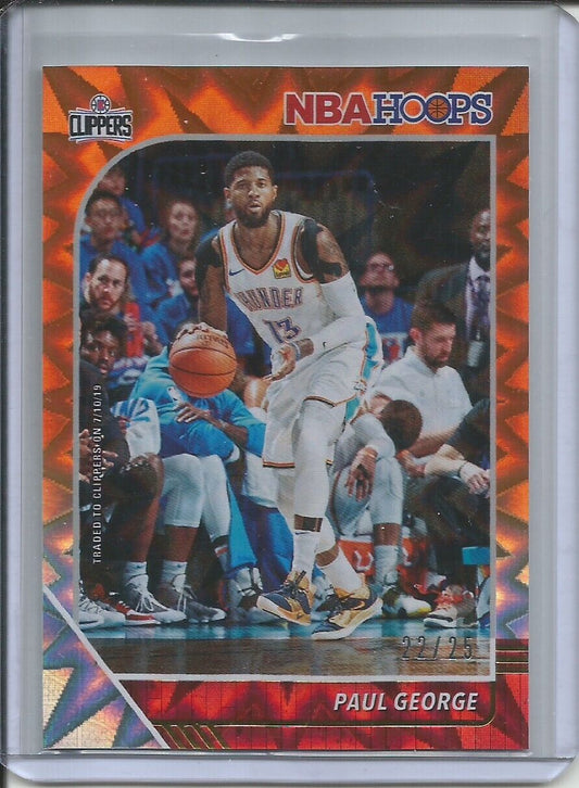 PAUL GEORGE 2019-20 PANINI NBA HOOPS ORANGE EXPLOSION #D 22/25