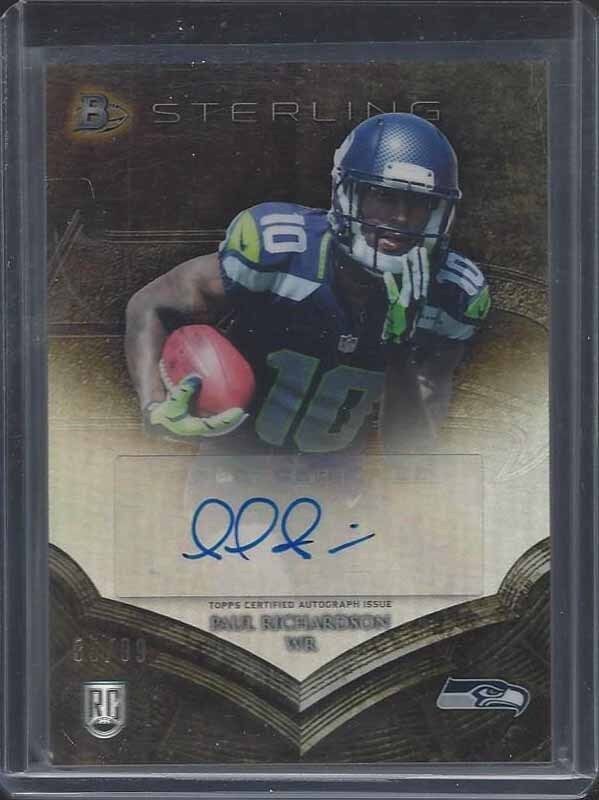 PAUL RICHARDSON 2014 BOWMAN STERLING GOLD REFRACTOR ROOKIE AUTO RC #D 86/99
