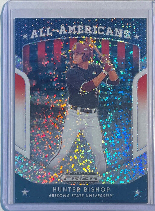 HUNTER BISHOP 2019 PRIZM DRAFT PICKS ALL-AMERICANS WHITE SPARKLE PRIZM #66