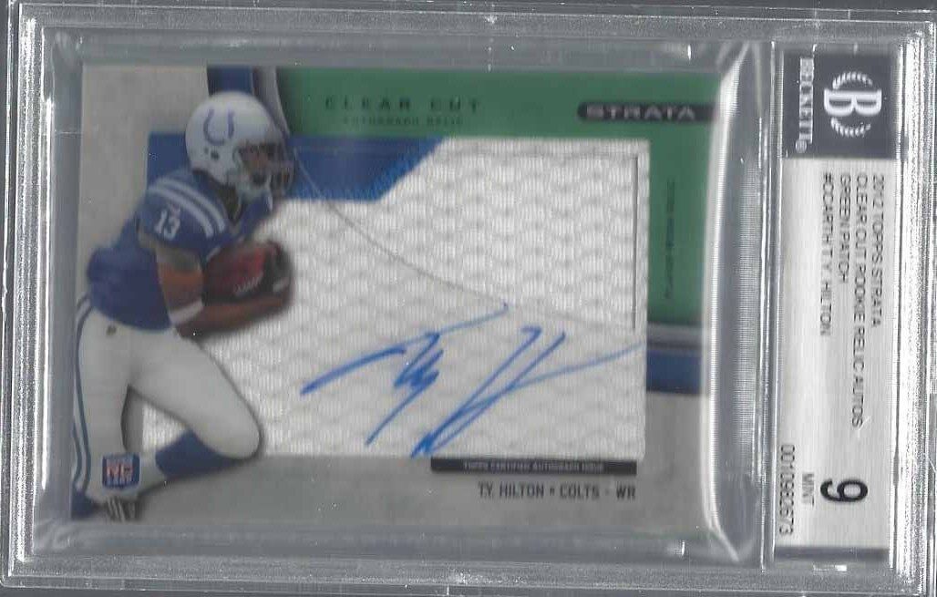 T.Y. HILTON 2012 TOPPS STRATA CLEAR CUT GREEN PATCH AUTO RC /55 BGS 9 10 POP 2